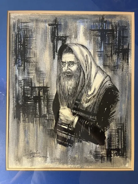 George Crionas Rabbi 28x24 Judaica Art