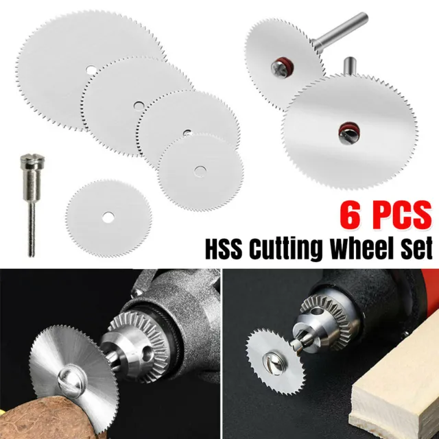 6PCS HSS Circular Saw Blade Set For Dremel Rotary Tool Drill Cutting Wheel Discs