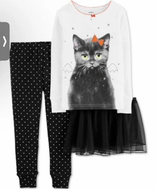 Carters Infant Toddler Girls Cat Kitten Stars Tutu Glitter Sparkle 3 Pc Set 18m