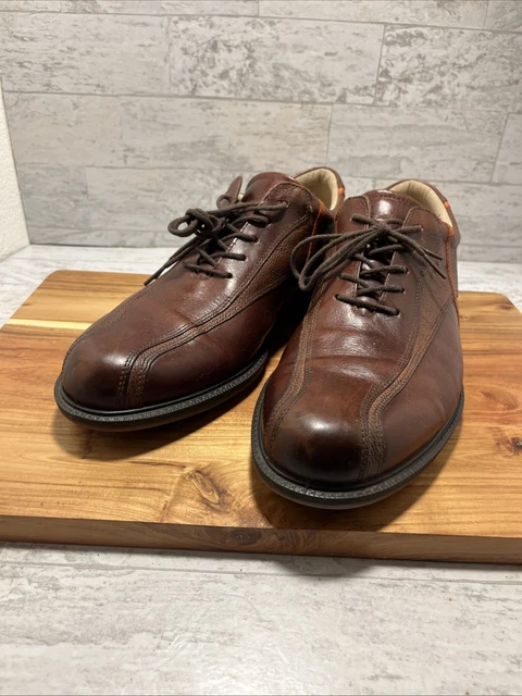 ECCO TOUR HYDROMAX Spikeless Brown Leather Golf Shoes Men display picture 3