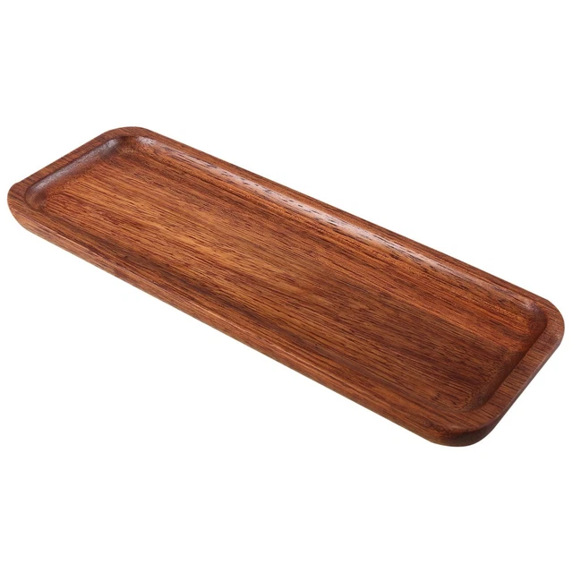 Plateau Rangement DECARETA Plateau En Bambou 30x20cm Avec Poignées - Pour Service Petit Déjeuner, Thé Ou Rangement Plateau Déco Naturel
