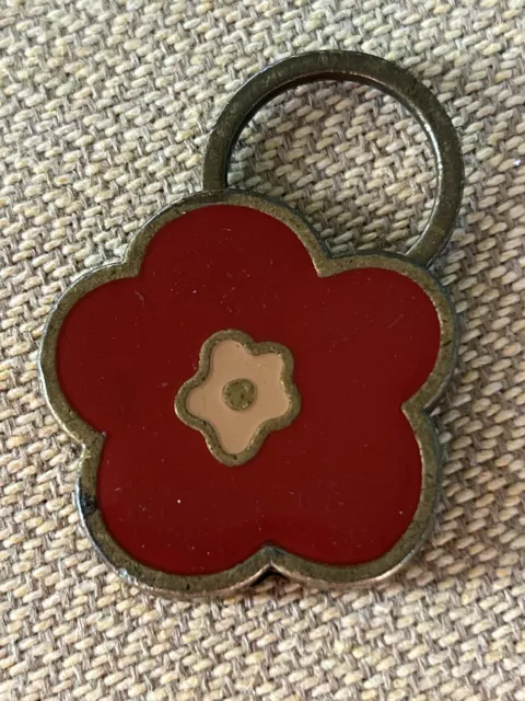 Vintage Keychain Enameled Flower Design