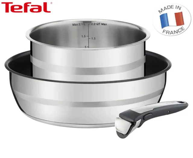 Tefal Ingenio Jamie Oliver 3 Pc Induction Non Stick Cookware Set Stainless Steel