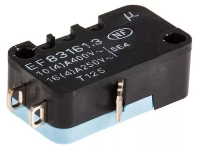 NO/NC Plunger Microswitch, 20 A @ 250 V ac