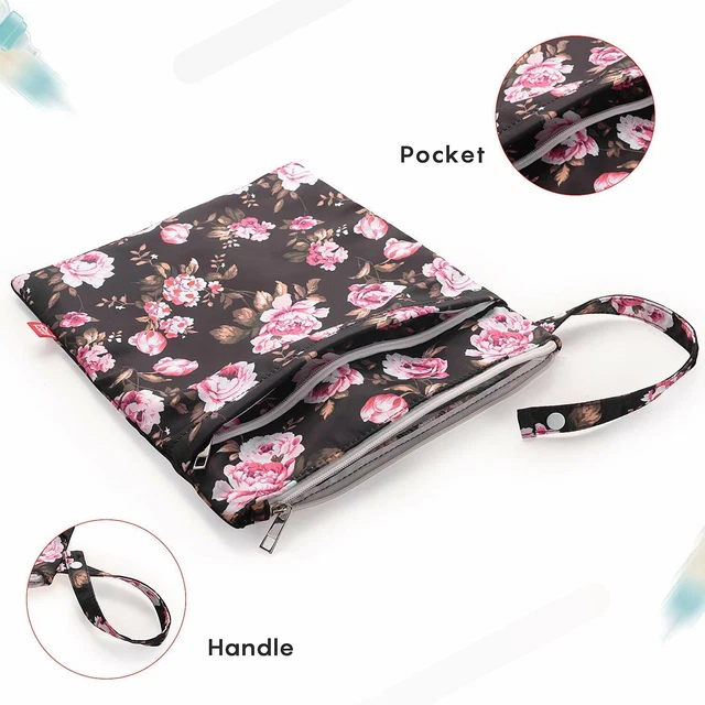 Waterproof Wet Dry Bag Double Layer Reusable Cloth Diaper Wet Bag 3