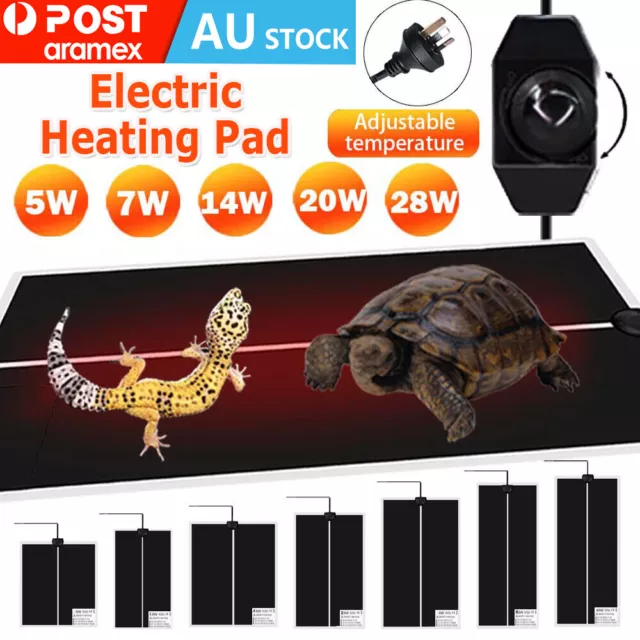 Reptile Pet Electric Heating Pad Heater Heat Mat Warmer Hermit Crab Frog Lizard