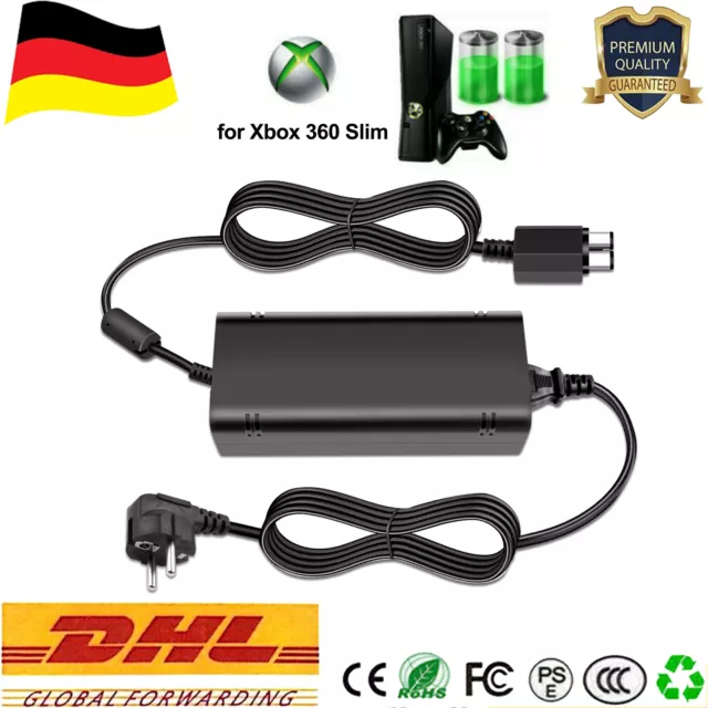 Für Microsoft Xbox 360 Slim Konsole AC Adapter Ladegerät Netzteil + Netzstecker