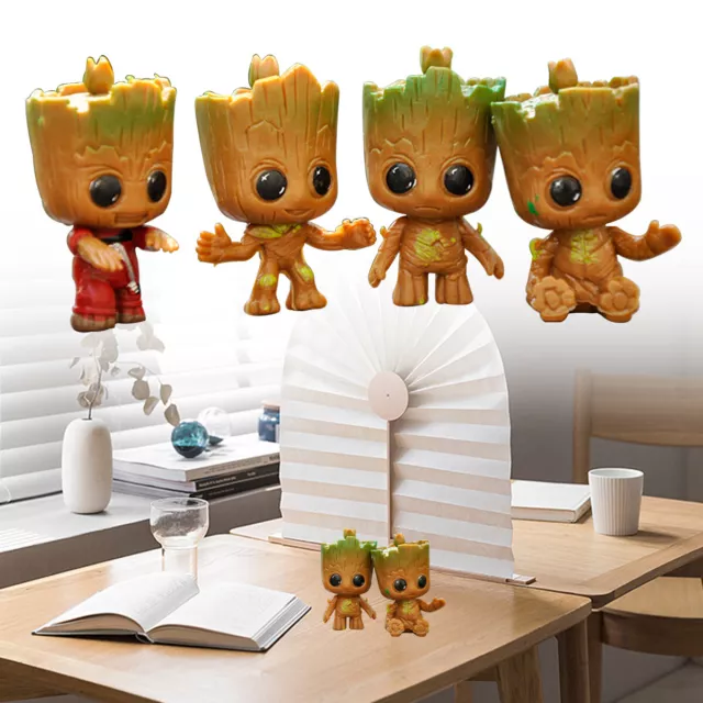 4Pcs Guardians of The Galaxy Baby Groot Mini Figure Toy Desk Ornaments Kids Gift