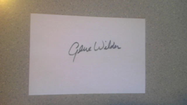GENE WILDER SIGNED 4x6 INDEX CARD AUTOGRAPH - WILLY WONKA