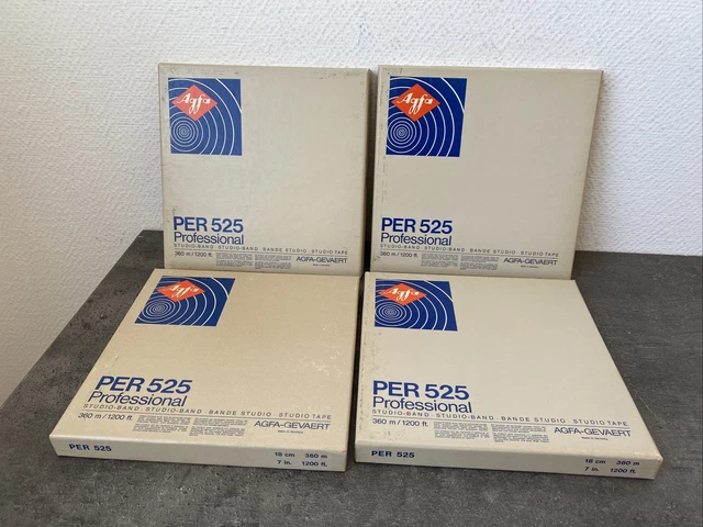 Lot De 4 Anciennes Bobines Sonores - Basf, Agfa, Grundig - Bande Magnétique Vintage