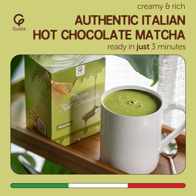Italian Mix Powder MATCHA ITALIAN HOT Chocolate Mix Green Tea Cocoa Drink Thick Café Style ...