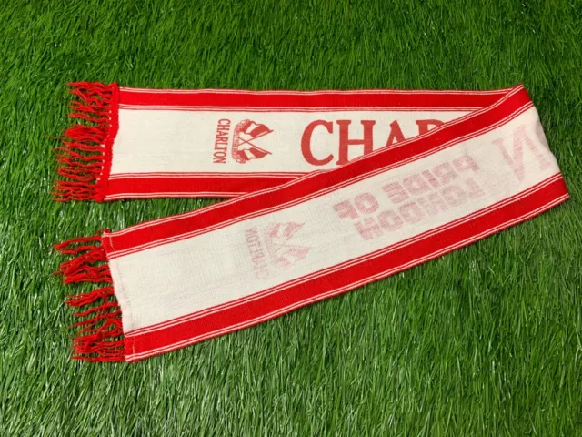Sciarpa Da Tifoso Di Calcio Charlton Athletic England Rara Vintage Anni '80 Taglia Unica