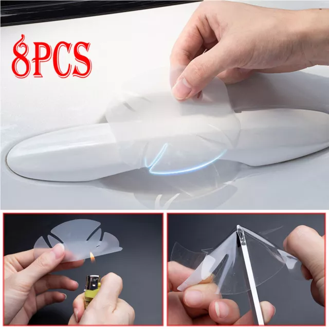 8× Invisible Car Door Handle Films Protector Anti-Scratch Stickers Accessories