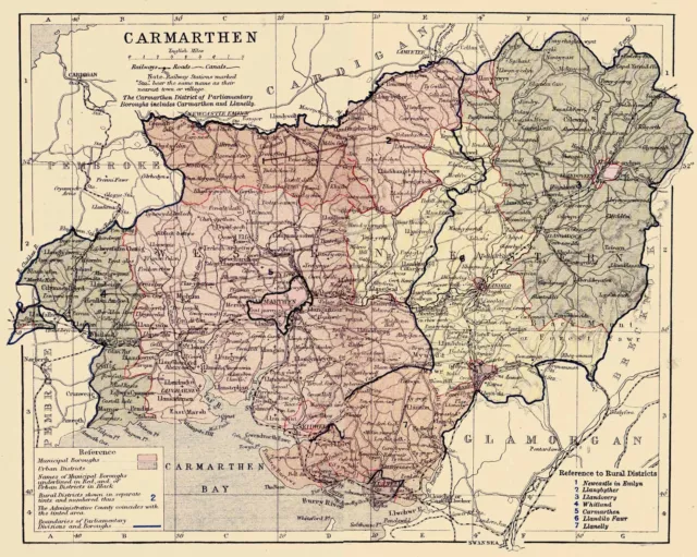 An A3 size reproduction map of Carmarthen original dated 1880.