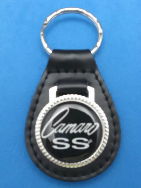 Camaro Ss Auto Leather Keychain Key Chain Ring Fob New #189