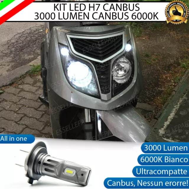 Kit Full LED Lampada H7 4900 Lumen Anabbaglianti per Gilera Nexus 500  (2006-2012)