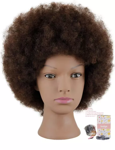 NEWSHAIR 9afro mannequin head for braiding 4C Type 100% Human Hair Curly  Hair Hairdresser Training Head African Cosmetology Doll Head for Styling