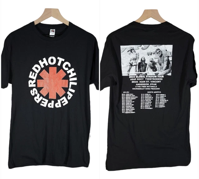 RED HOT CHILLI Peppers 2022 Global Stadium Tour TShirt Tee Black New