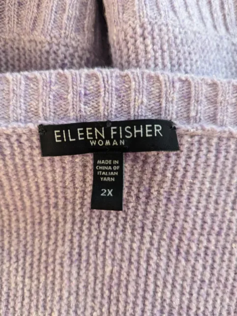 Eileen Fisher Women's 2XL Knit Top Vest Wool/Silk blend Lavender