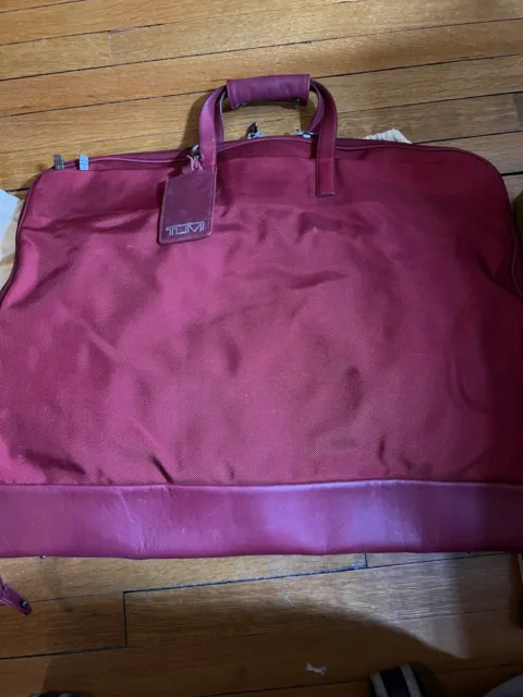 TUMI Garment Bag Bi Fold Suit/Dress Travel Bag RED 