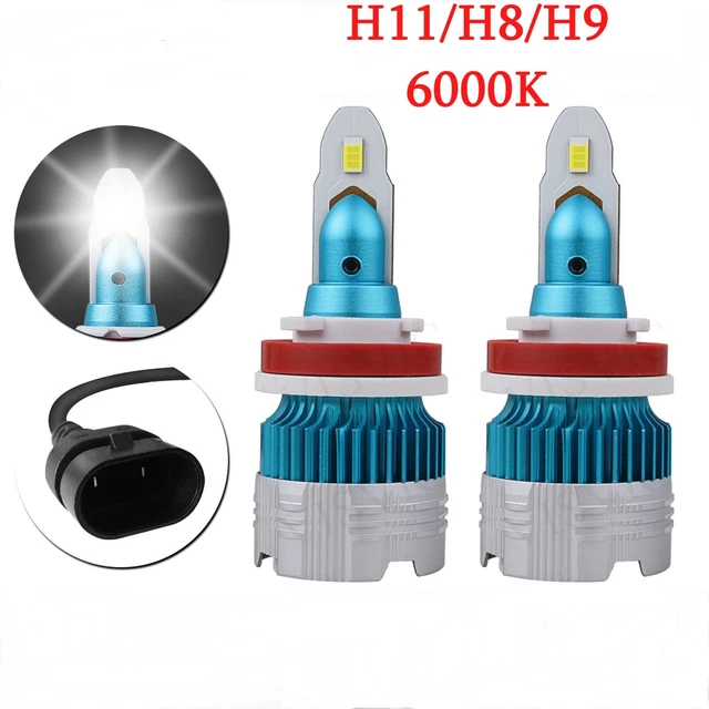 2Pcs Conversion Kit H11 LED Headlight luces 120W 6000K Bright Hi/Lo Beam