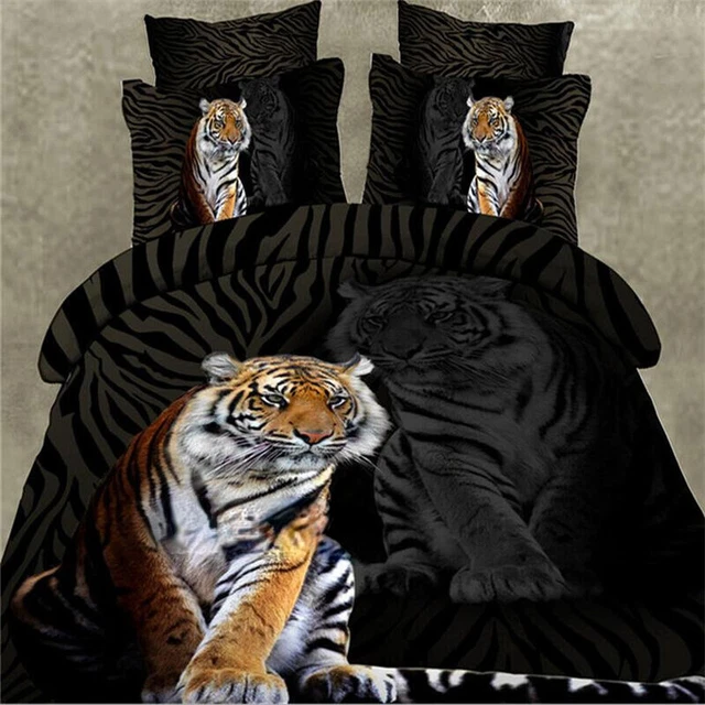 BLACK TIGER SINGLE/DOUBLE/QUEEN/KING Bed Doona/Duvet Quilt Cover Set