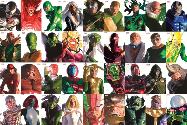 Complete 37 Cover Set Of Alex Ross Timeless Villains Virgin Variant Marvel Comic