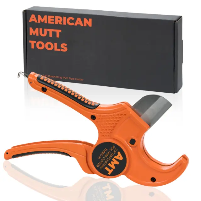American Mutt Tools 2 1/2 Inch PVC Pipe Cutter – Ratcheting PVC Cutter Tool