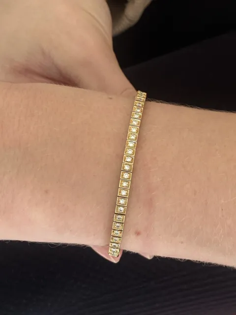 18ct gold 1.53ct diamond tennis bracelet heavy bracelet 15 grams 18K 750.