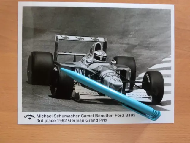 Michael Schumacher-Benetton F 1,Camel-SW-Pressefoto,1992,rar,Sammlerstück,D-102