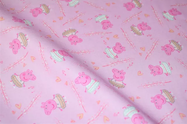 Peppa Pig 100% tessuto cotone stampa digitale licenza ufficiale 55" 140 cm di larghezza