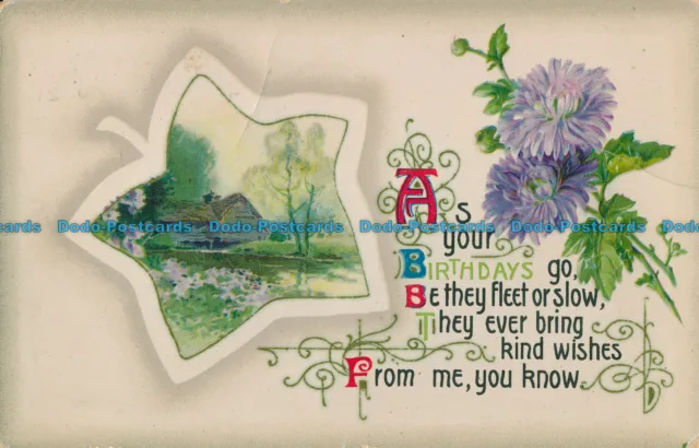 R029236 Greeting Postcard. Birthday. Poem. Wildt and Kray. 1910