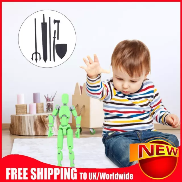 20cm 3D Printed Multi-Jointed Movable Robot Full Body Mechanical Toy (Green)