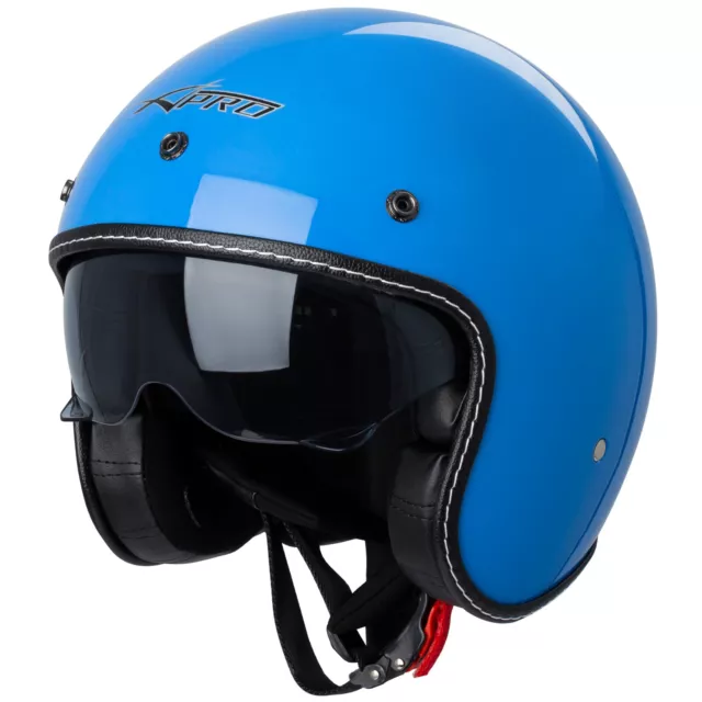 Jet Helmet Cafe Racer Open Face Motorcycle SunVisor Custom Scooter 3