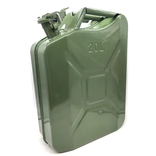 Metallkanister 20L Liter Benzinkanister Stahlblechkanister Metall grün