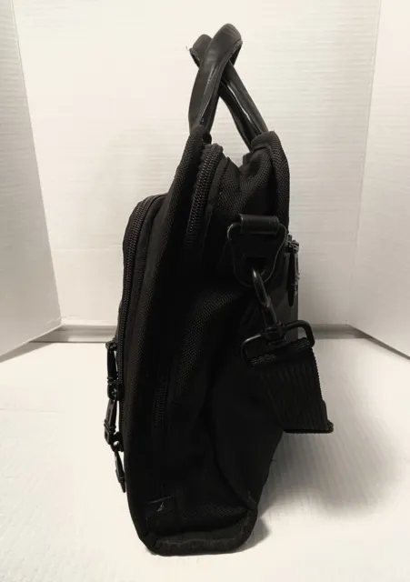 TUMI Alpha 2 Slim Portfolio Laptop Sling Carry On Bag - Black Ballistic Nylon 3