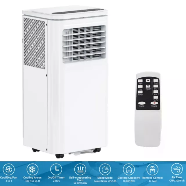 10000 BTU Portable Air Conditioner 3 in 1 Quiet AC Unit with Fan & Dehumidifier