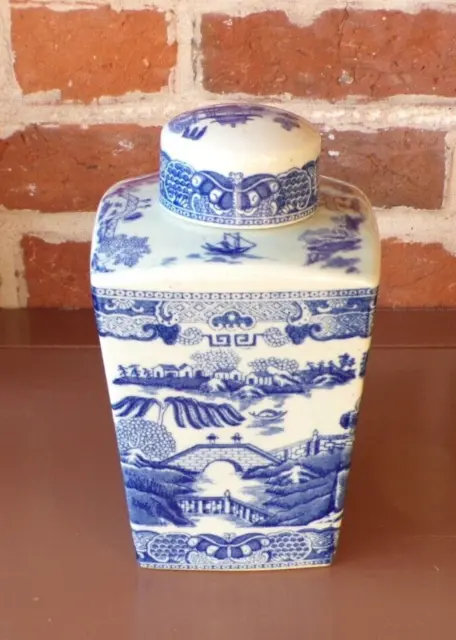 Dekorative blau & weiß Klingeltöne Tee Caddy Maling Original? Sammlerstück 21,5 cm 3