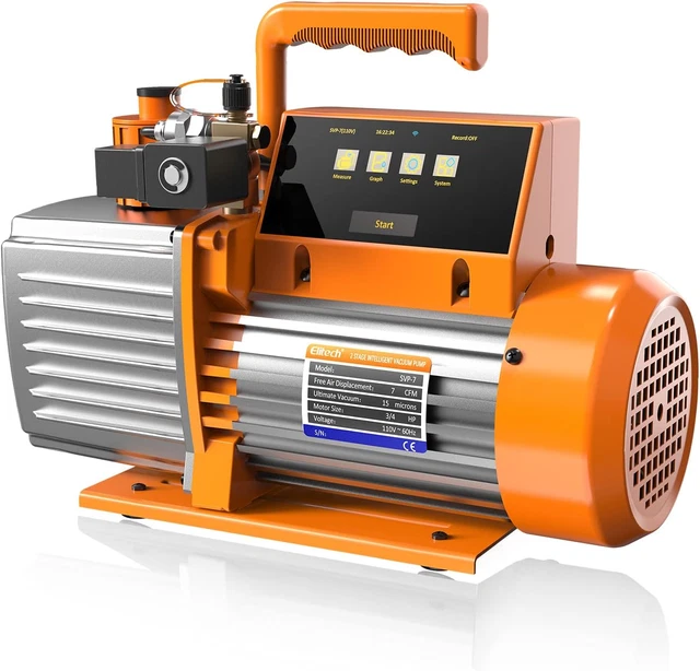 CFM Vacuum Pump, 110V Intelligent HVAC Vacuum Pump 2 Stage App Control Touch Scr