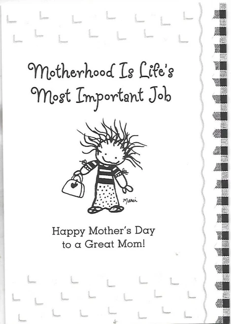 Blue Mountain Arts Mother Day Greeting Card Motherhood Lifes Most Important Job