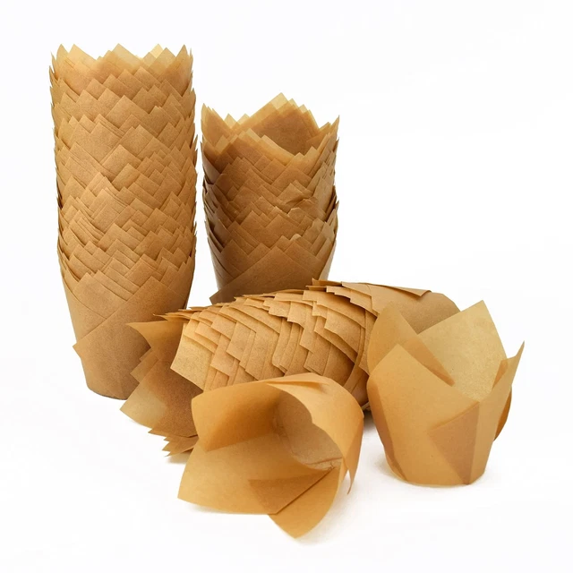 200pcs Tulip Cupcake Liners, Standard Greaseproof Paper Baking Cups Muffin Li...