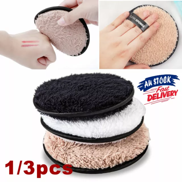 1/3x Cloth Makeup Remover Towel Puff Reusable Cleaner Pads Face Cleansing Plush