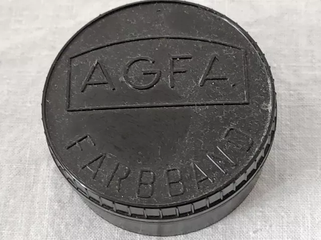 alte Bakelitdose/Kunststoff-AGFA-Farbband-VEB Agfa Berlin-leer Durchmesser 6cm