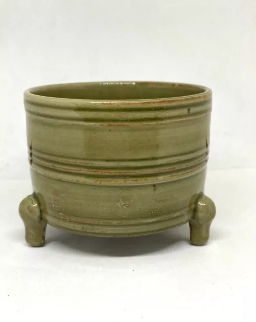 Chinese Antique Yaozhou Porcelain Tripod Censer Song Incense Burner Celadon