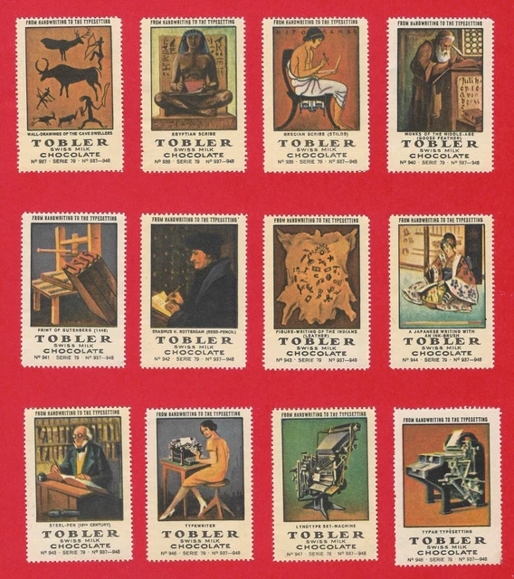 Poster Stamps Writing Wall-Drawings Cave Egypt Gutenberg Erasmus Red Indians