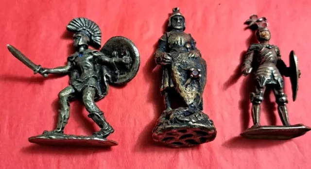 RARE VTG STERLING Silver & Gems 925 King & Soldiers Fig. Pos Chess ...