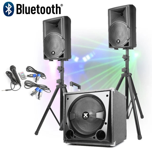 ACTIVE POWERED PA Speaker Sound System for Mobile DJ Disco Setup