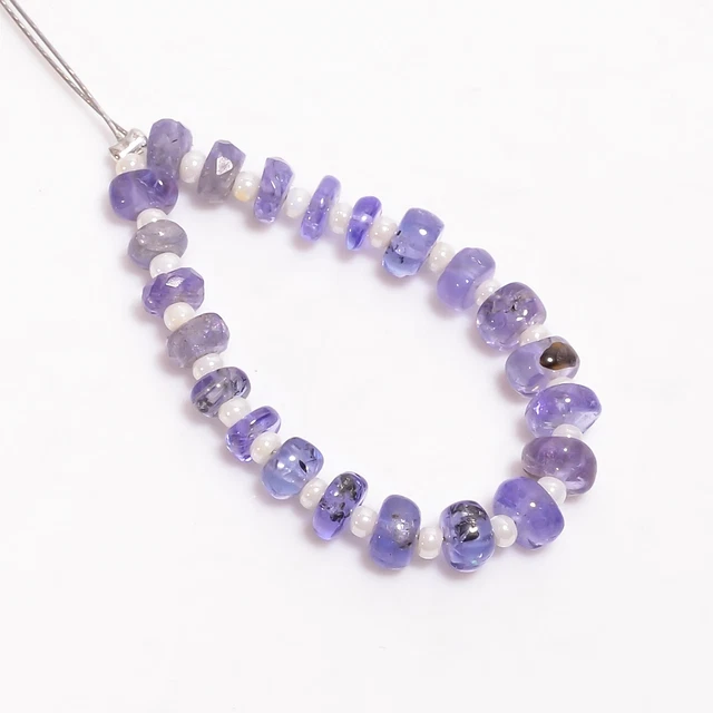 100% Natural Tanzanite Rondelle Shape Smooth Beads 4X4X3 mm Strand 3" NW-2515