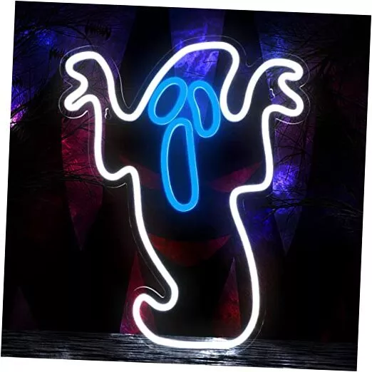 Halloween Ghost Neon Light - Flickering Boo Neon Signs for Wall Decor H-Ghost