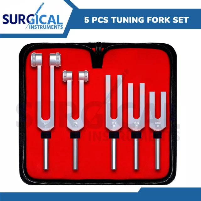 5 Tuning Fork Set Medical Surgical Chiropractic Physical Diagnostic instruments